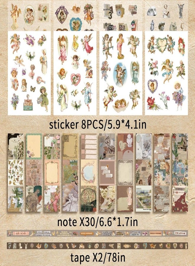 RUJVE Journal Supplies Kit Vintage Scrapbook Stickers Pack, Art Journal Kit, Bullet Junk Journal Planners DIY Decoration Paper Stickers Craft Kits Notebook Album Aesthetic Tape,Journaling Gift For Girl (Art Guide) - Image 4